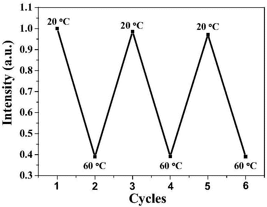 Two-photon dye contained metal organic frame material for detecting physiological temperature and preparation method of two-photon dye contained metal organic frame material