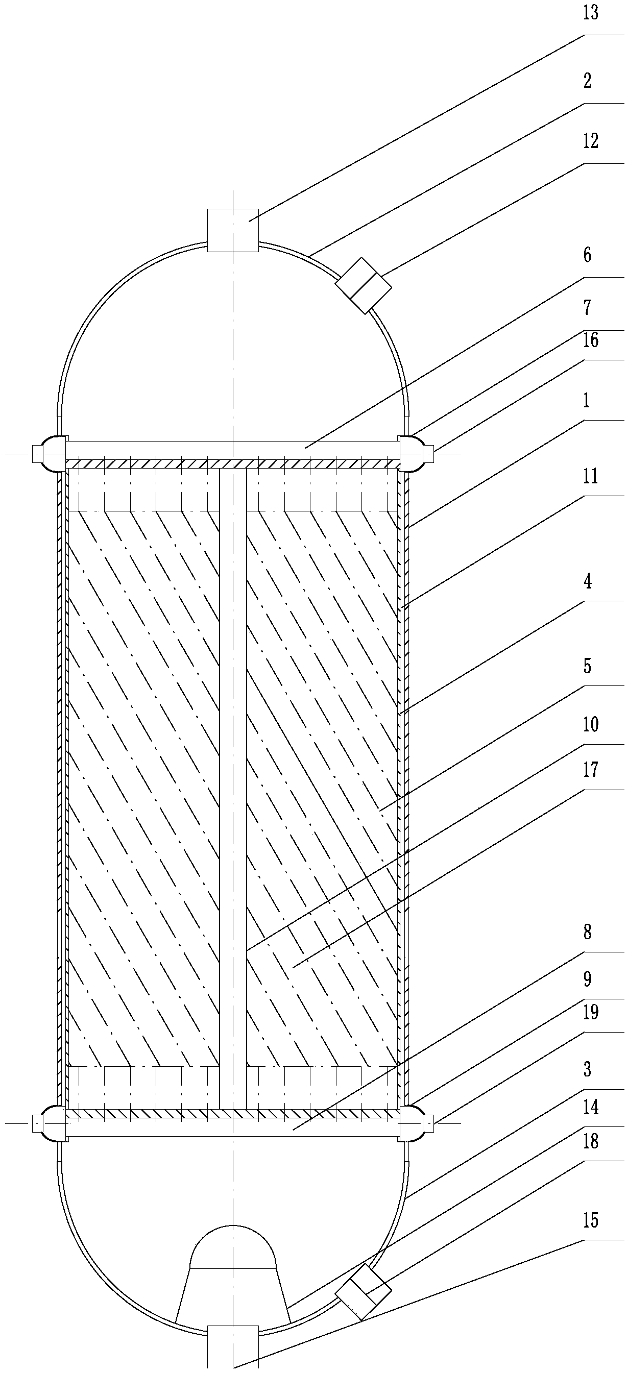 Spiral pipe jacket type axial reactor