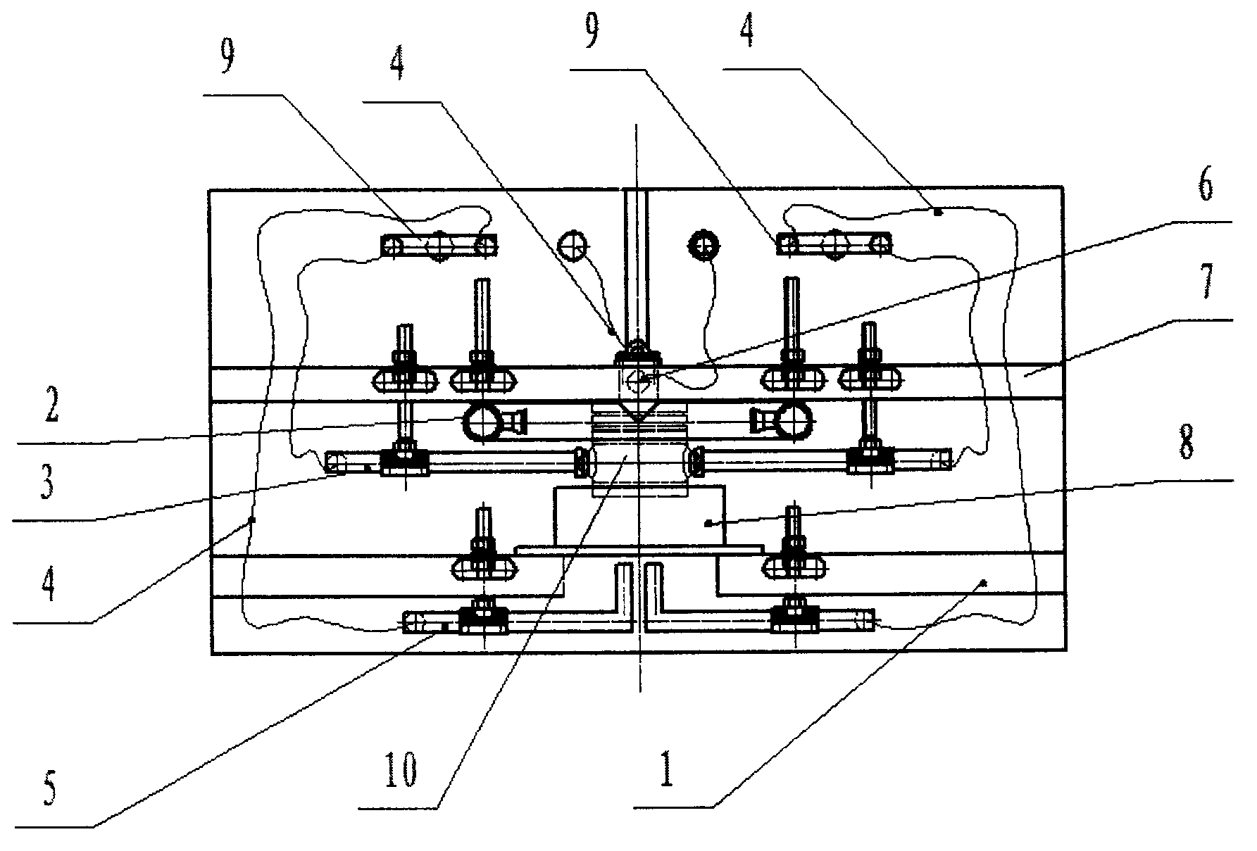 Multi-spray-nozzle air-pressure pulse chip clearing system for piston chip clearing and control method