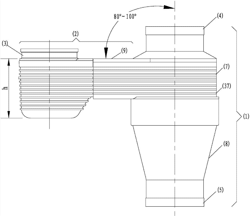 Spiral flow drained water collector for building kitchens