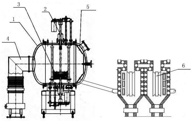 Vacuum melting furnace for purifying high-purity oxygen-free copper