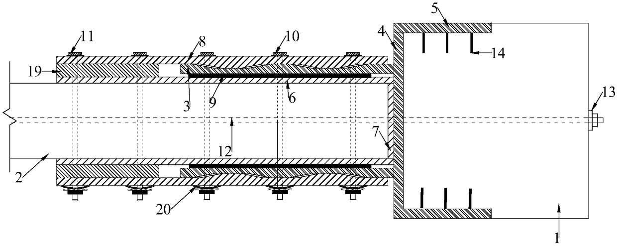 Top-bottom variable-friction energy dissipation self-resetting prestressed concrete beam-column joint device