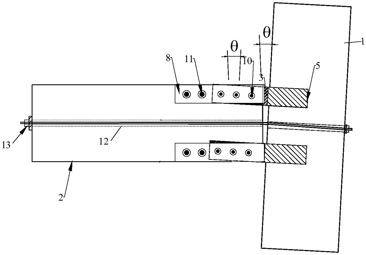 Top-bottom variable-friction energy dissipation self-resetting prestressed concrete beam-column joint device