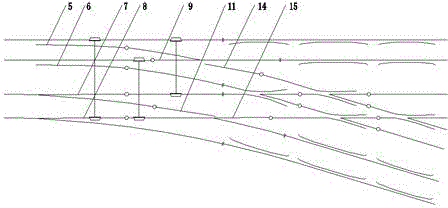 Three-gauge mixed gage turnout