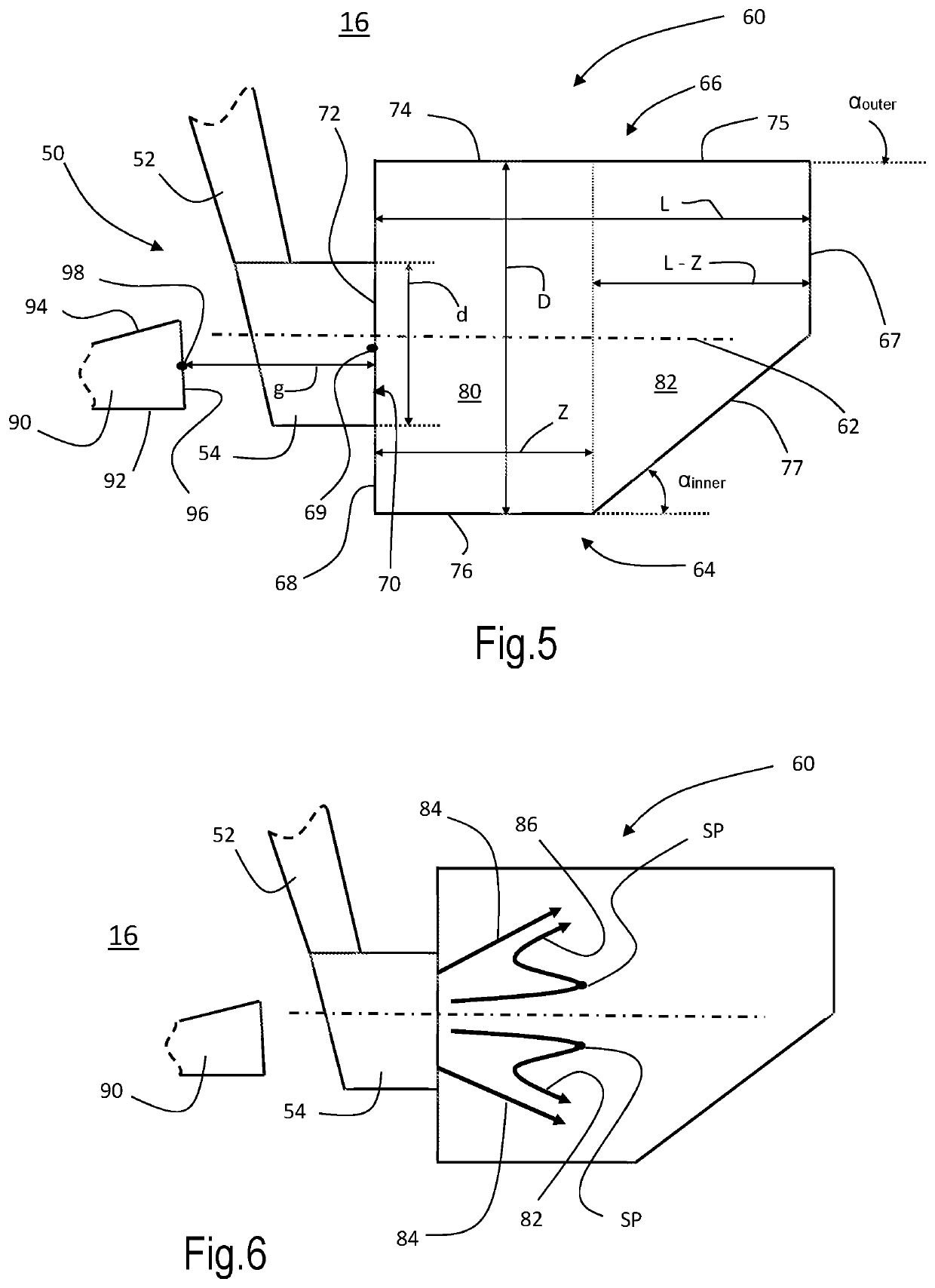 Combustor with improved aerodynamics