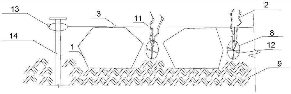 Ecological wind power pile foundation protection bottom structure and design method