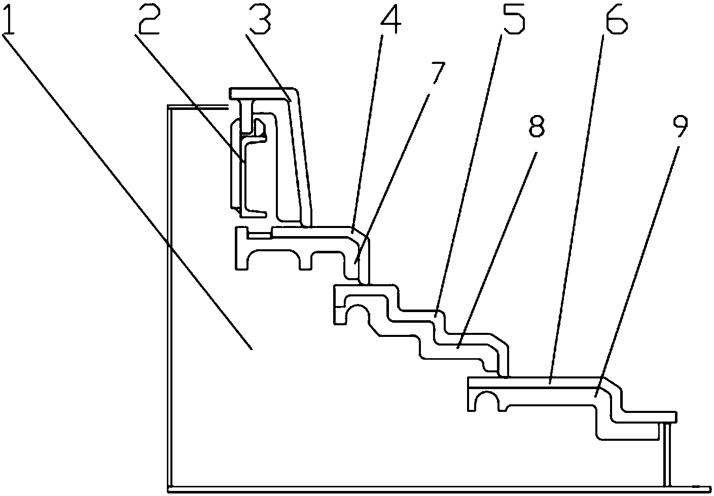 Reciprocating mechanical fire grate with improved combustion stabilization capability under layered combustion down-firing mode