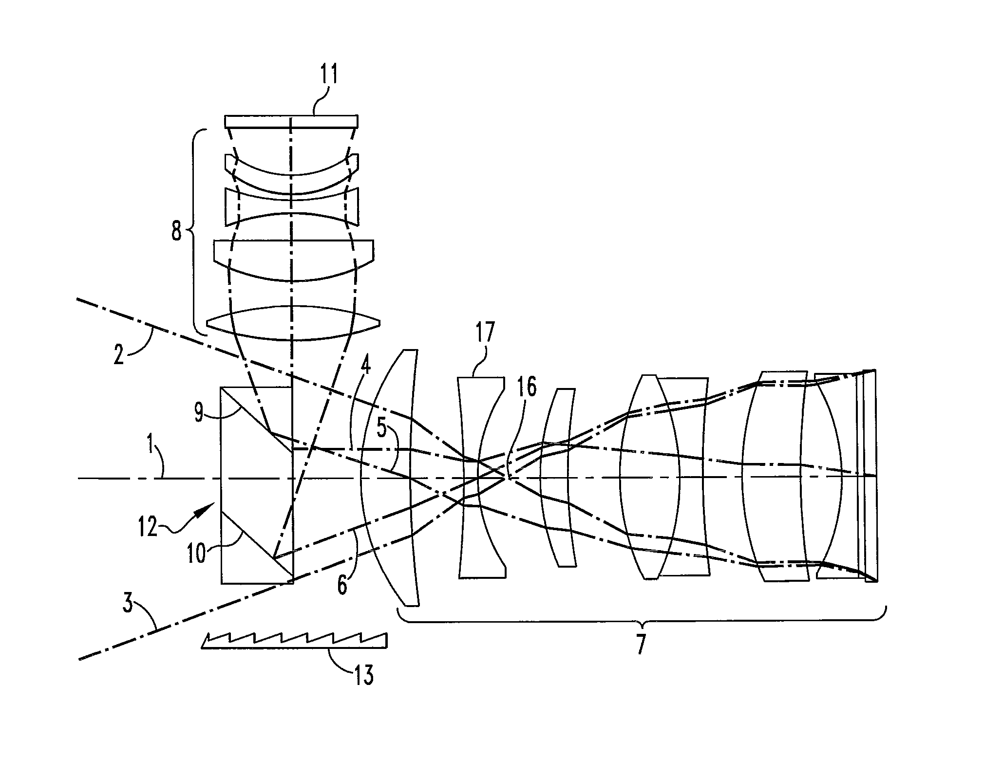 Projection device for use with a night vision goggle system