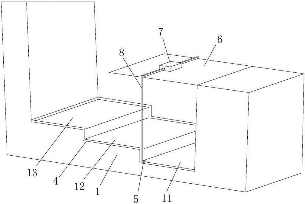 Karst region step-type basement water drainage structure and construction method thereof