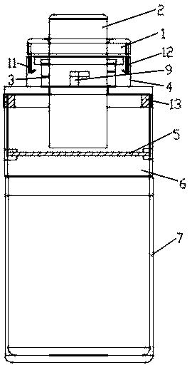 Stationary liquid separation type specimen bottle