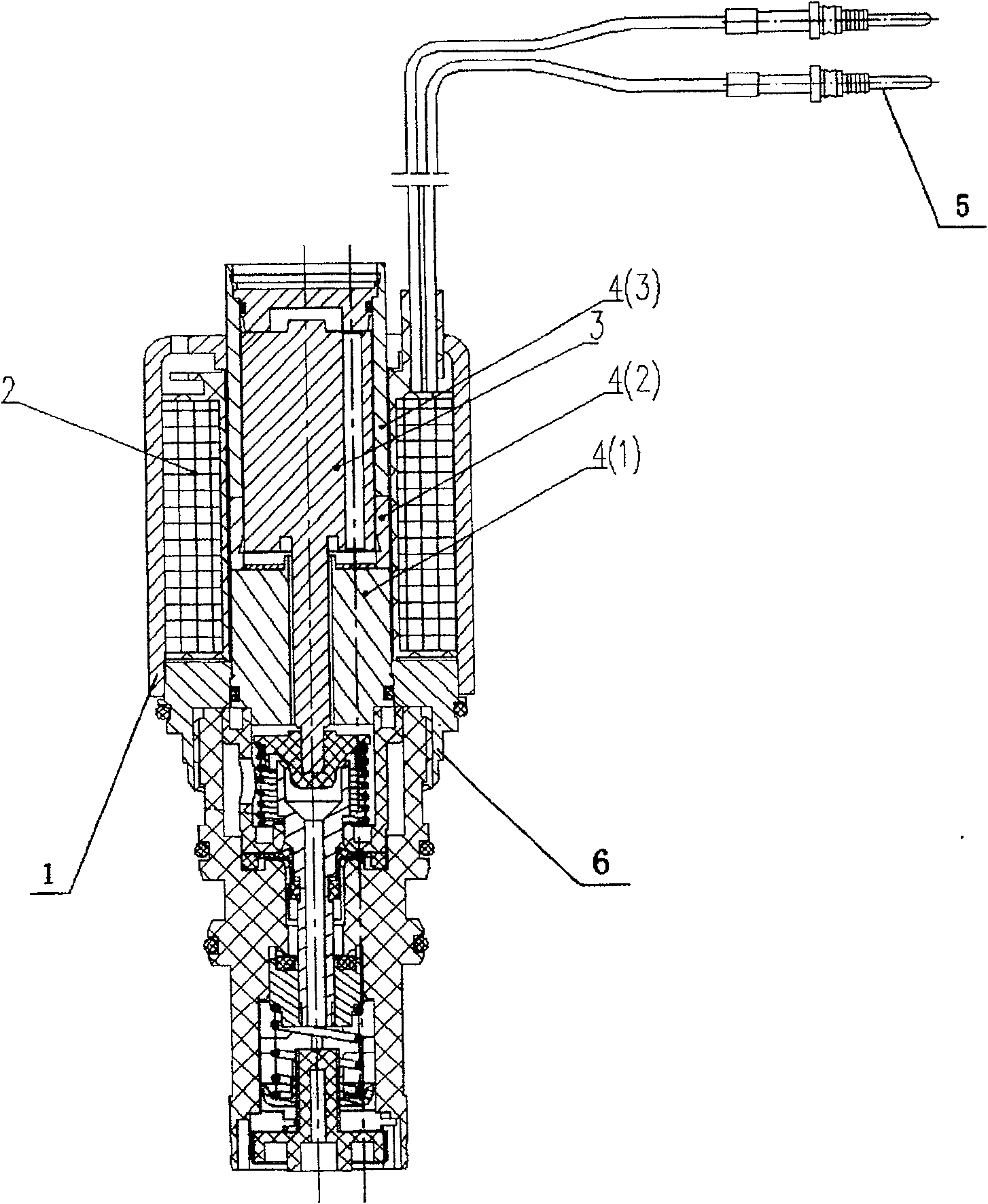 Valve core movement continuous adjustable electromagnetic valve