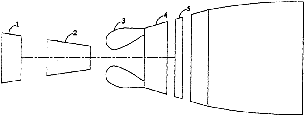 Low-emission combustion chamber with main combustible stage head part multi-point slant oil taking