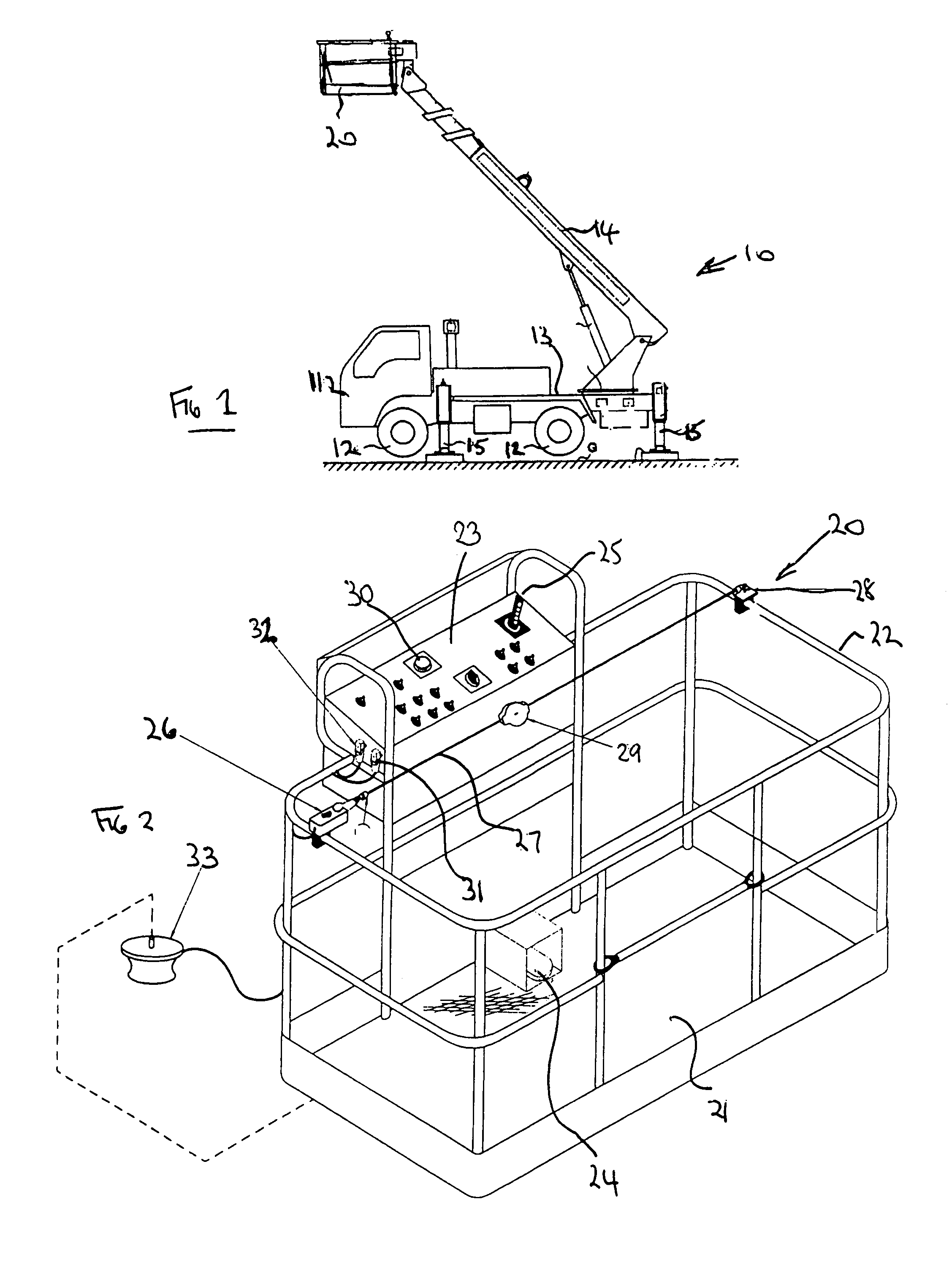 Aerial lift with safety device