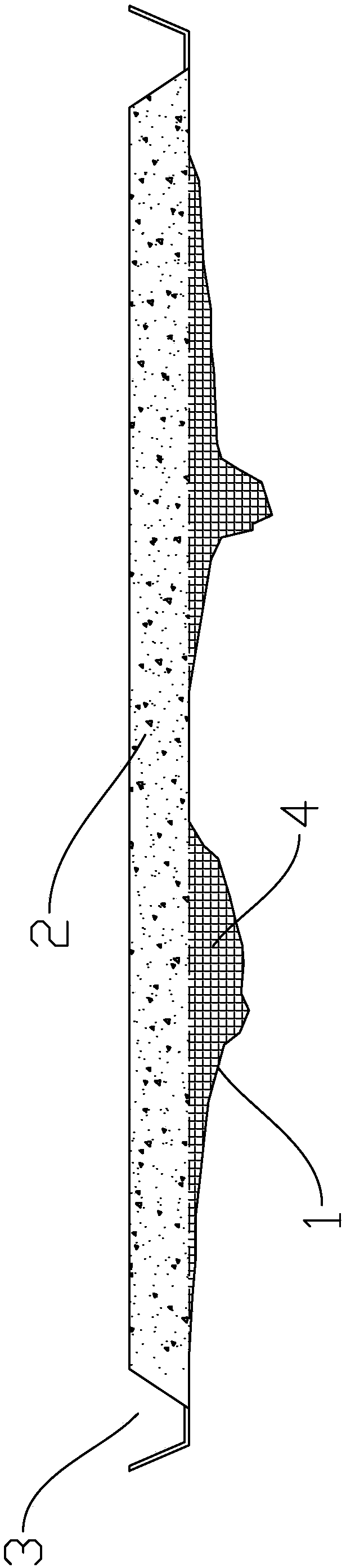 Temporary road roller compacted concrete pavement reforming structure and construction method thereof