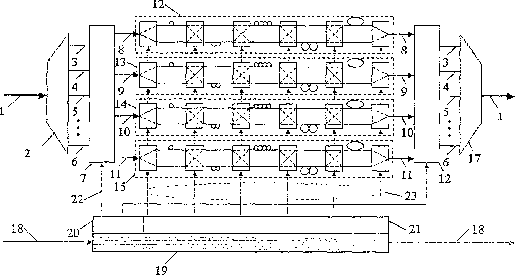 Optical CDMA wavelength-time domain two-dimensional optical orthogonal code coder and decoder