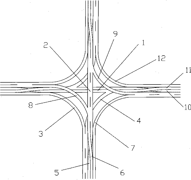 Single-layer full interchange viaduct