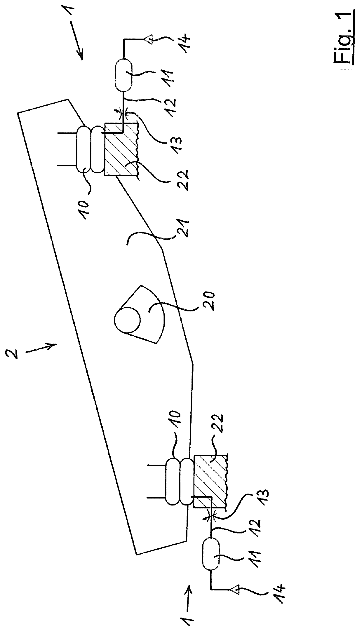 Vibrating machine with a bearing device and method of operating a vibrating machine