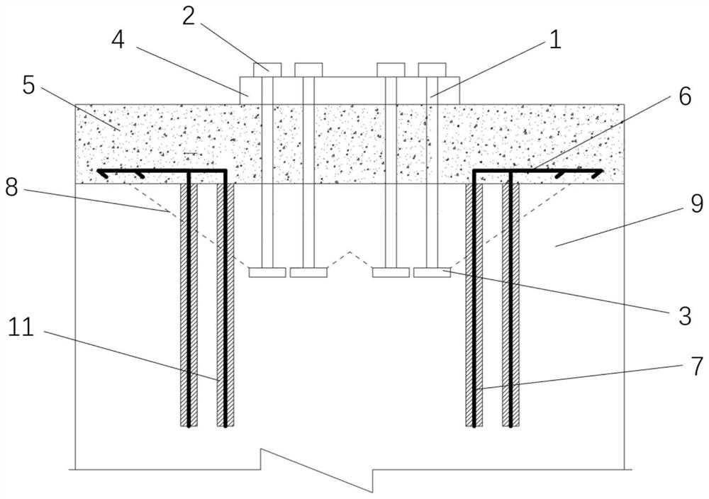 Reinforcement reinforcement method and system for foundation anchor bolts of power transmission tower