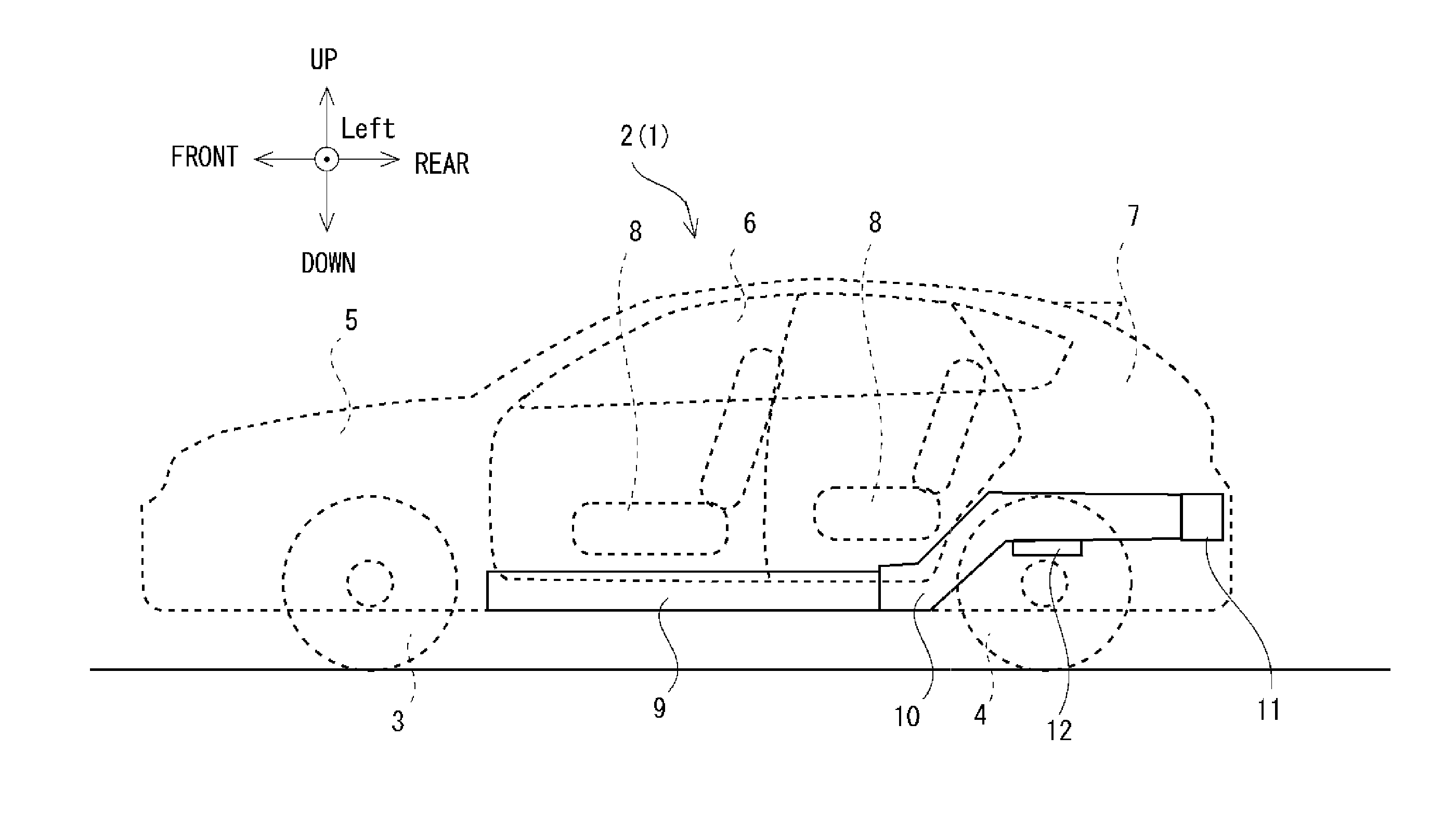 Vehicle in which left and right wheels are attached to vehicle body by sub-frame module