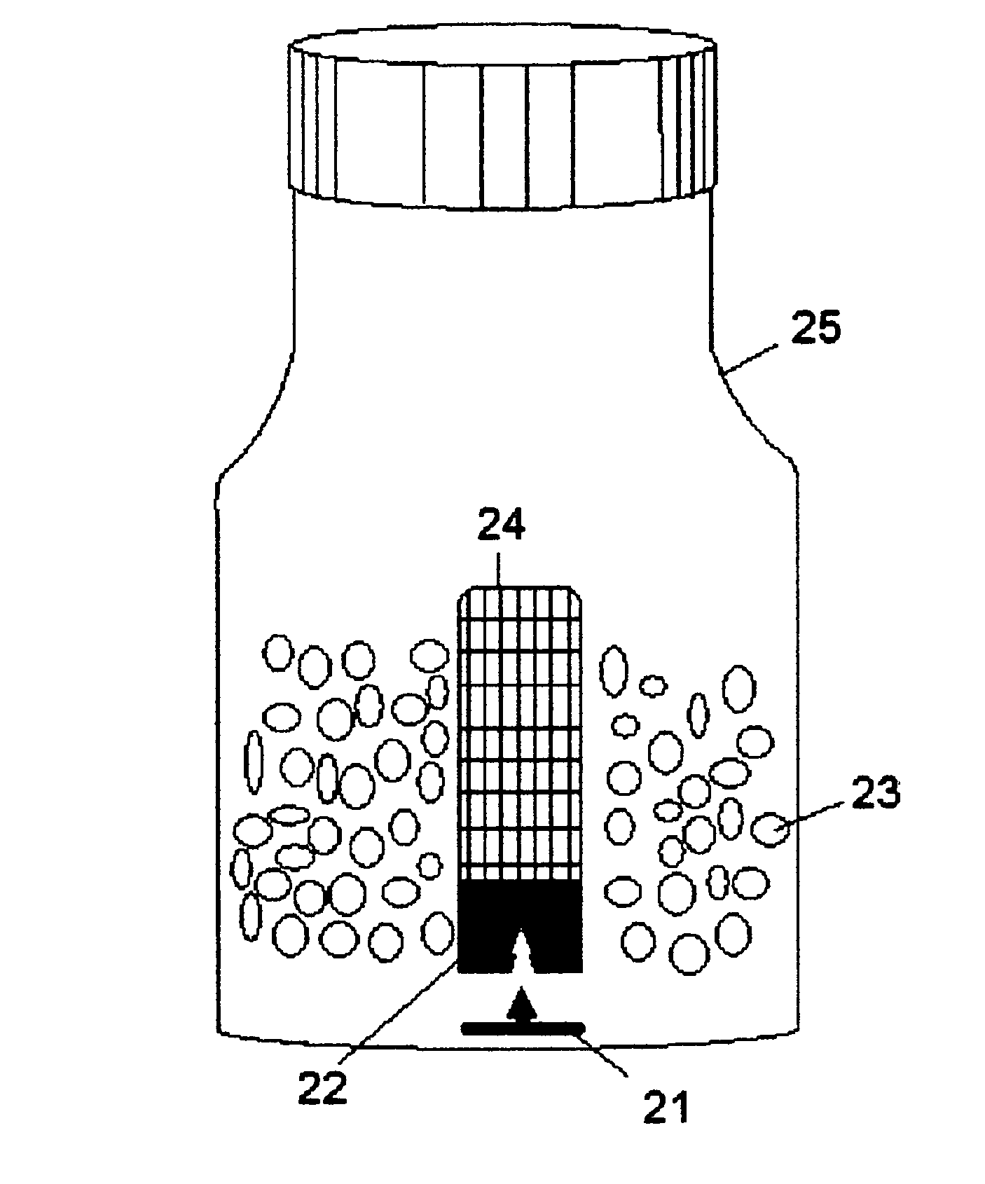 Pill bottle with net container