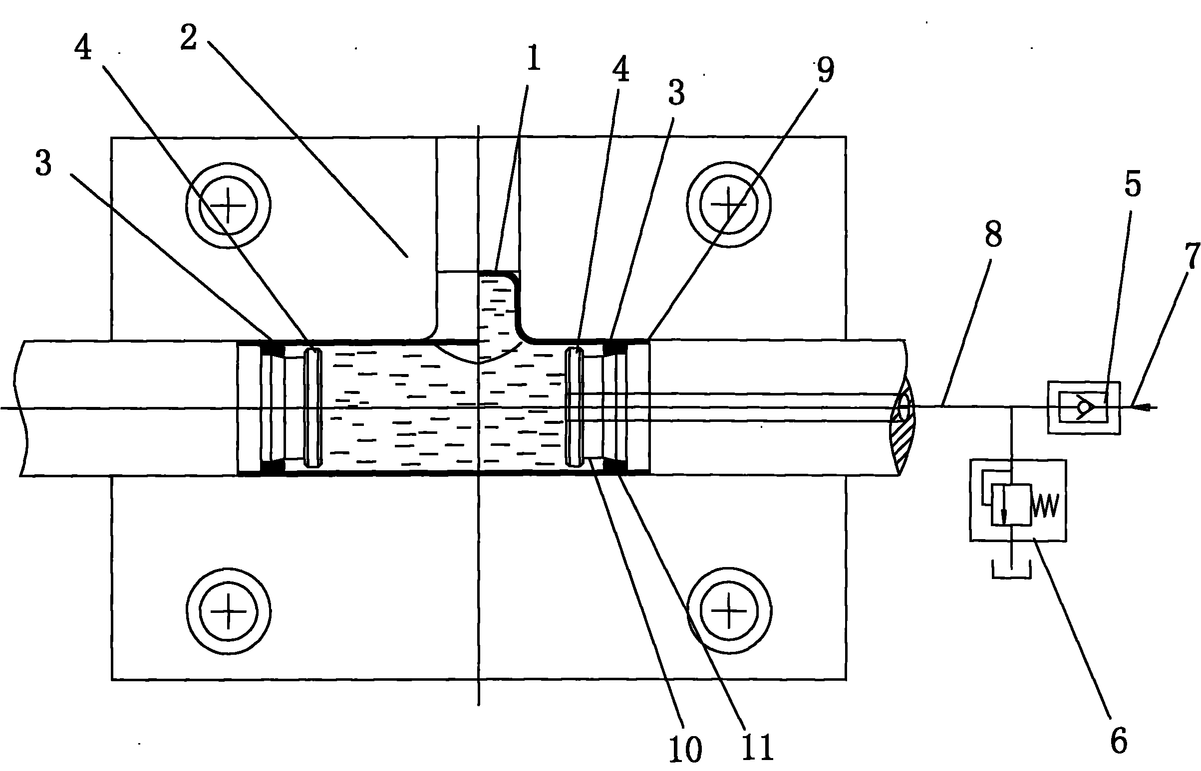 Inside high-pressure molding method and device of thin-wall stainless steel tube