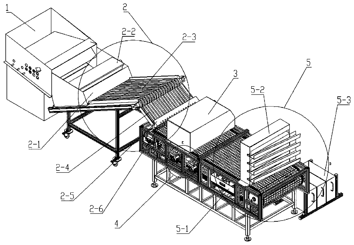 Fruit excellent selection device with material distributing box structure