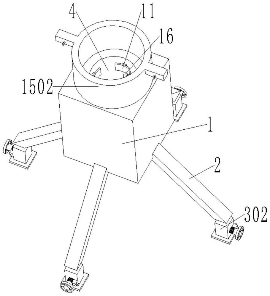 Perpendicularity-adjustable support for pile foundation construction