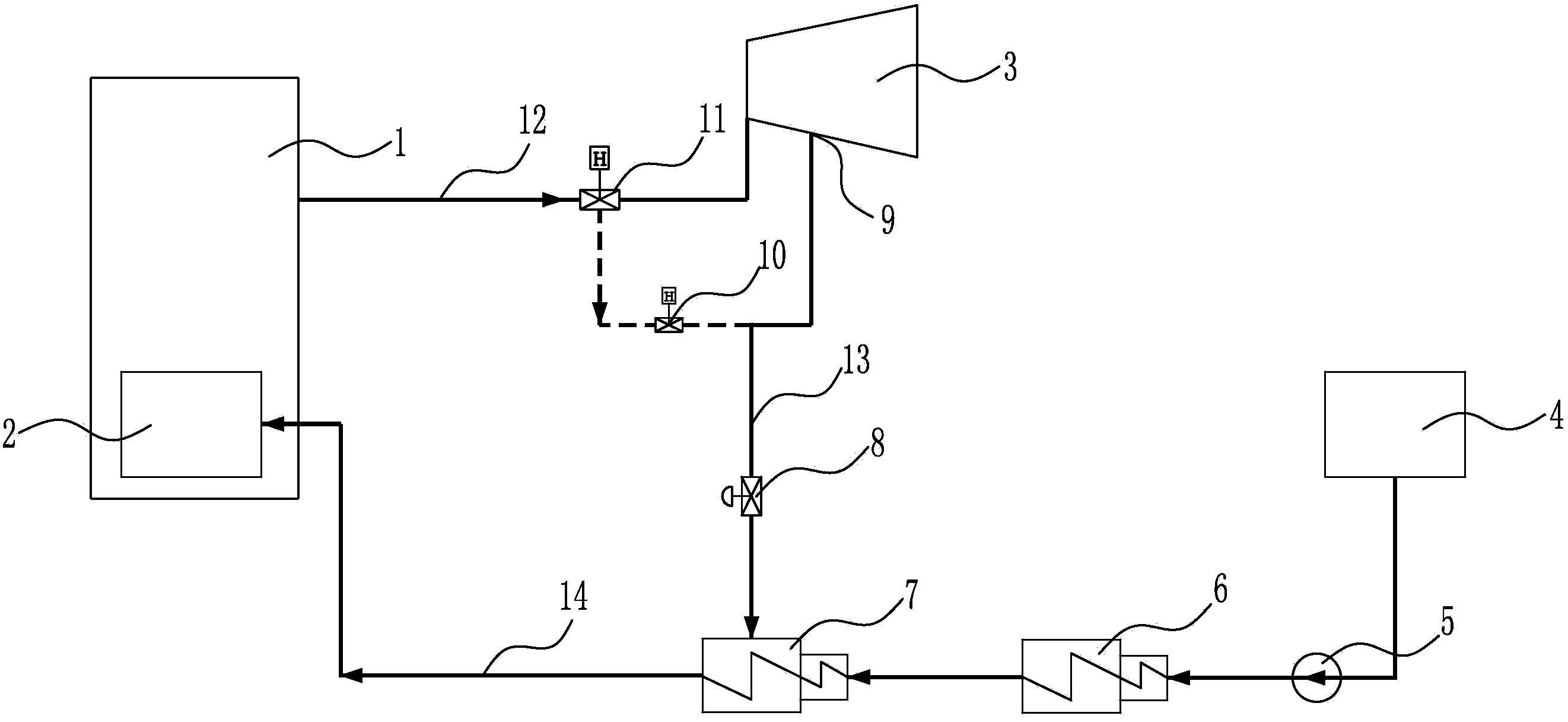 0# high-pressure heater system with back heating crossing units