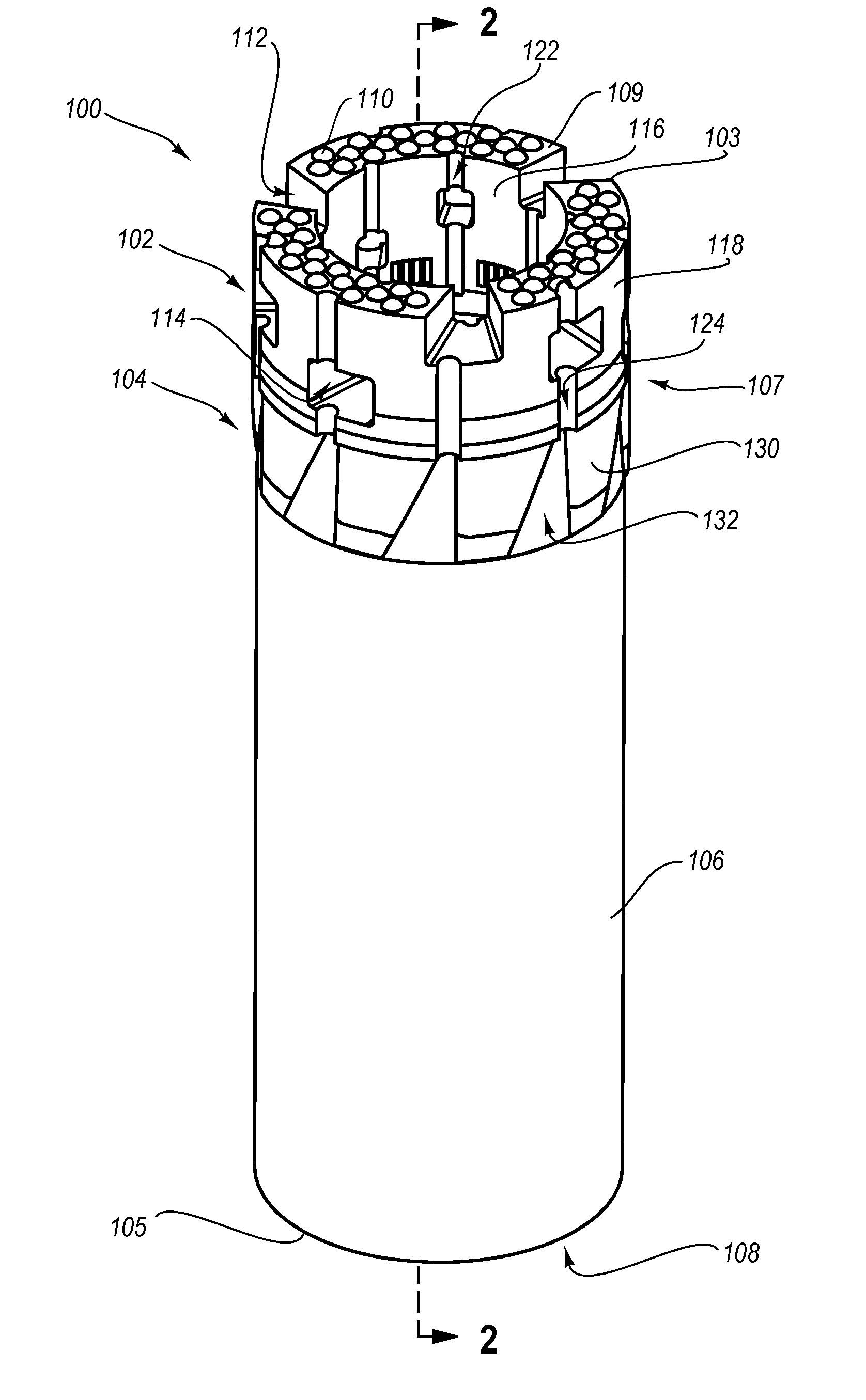 Impregnated drill bits with integrated reamers