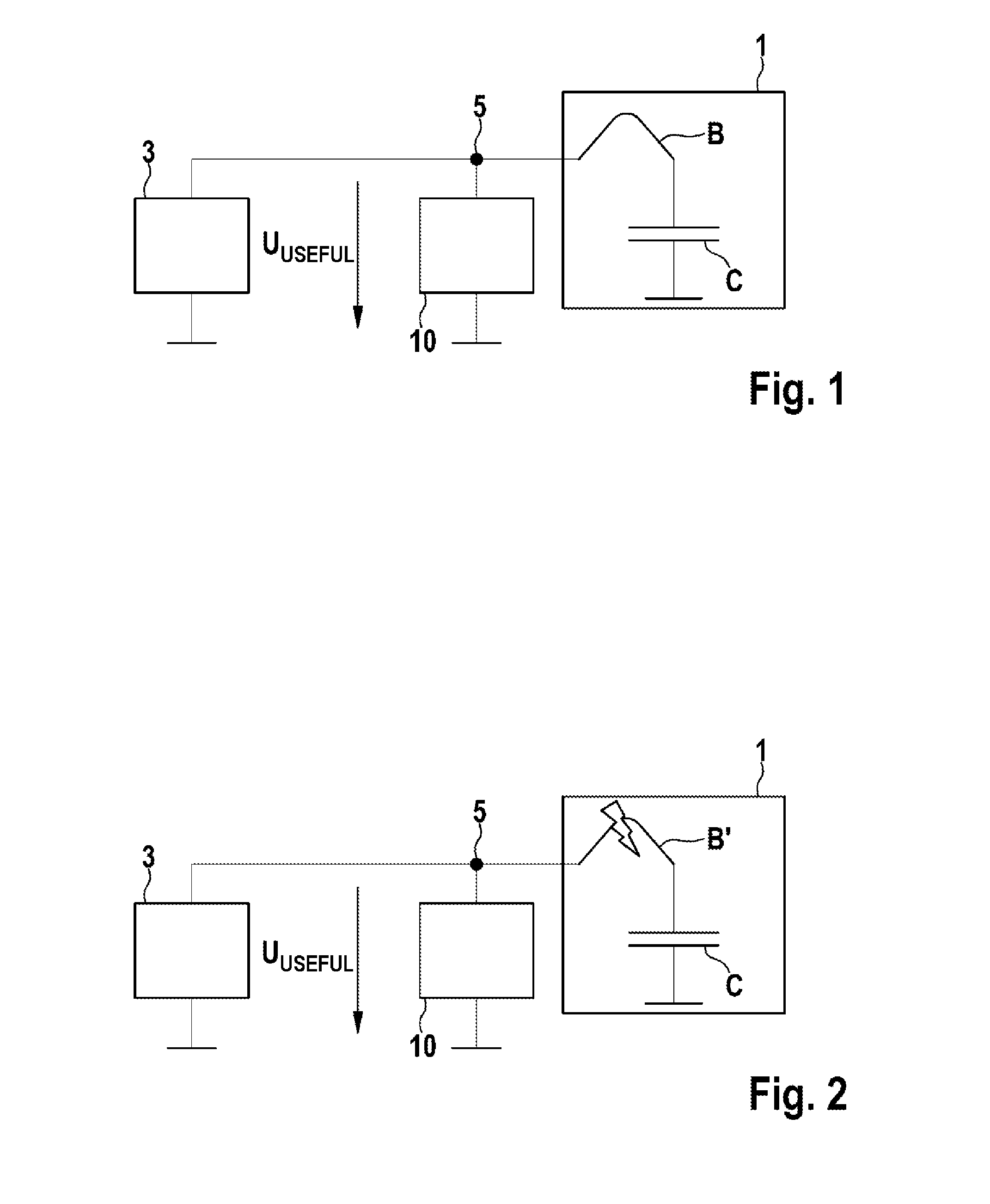 Arrangement and Method for Detecting Connection Loss at a Circuit Part having a Capacitive Behaviour