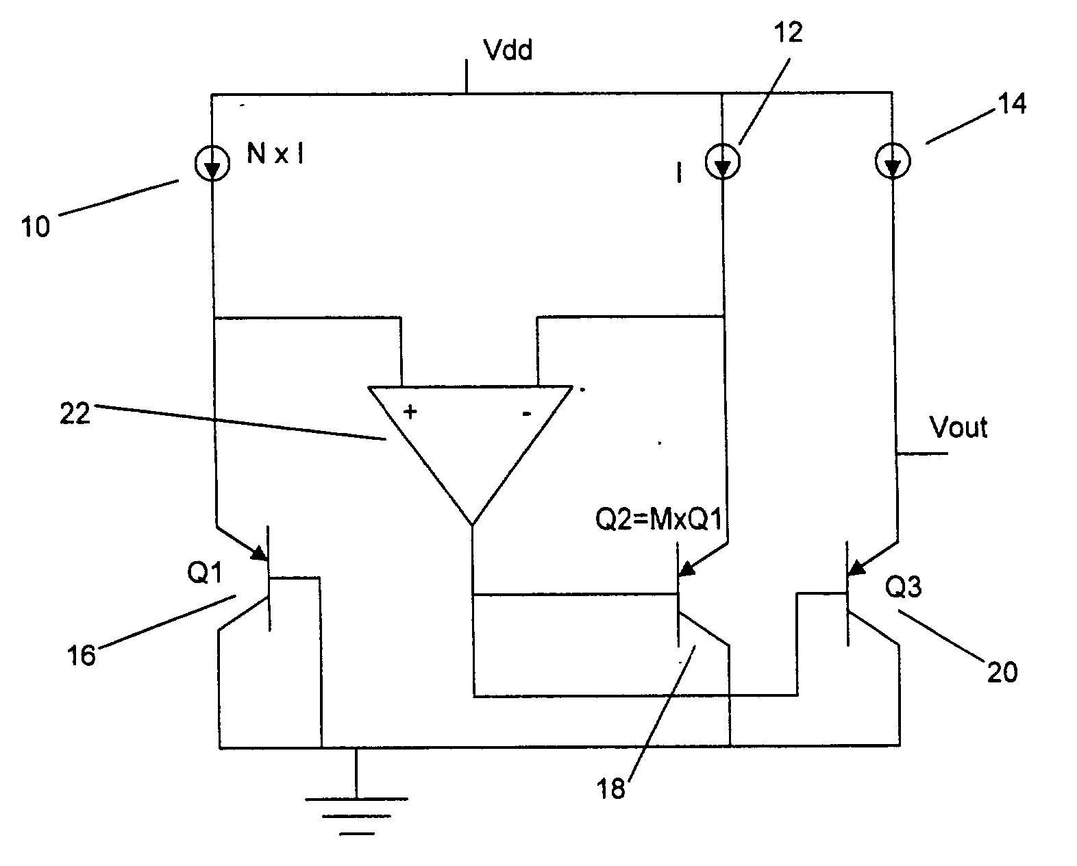 Low noise resistorless band gap reference