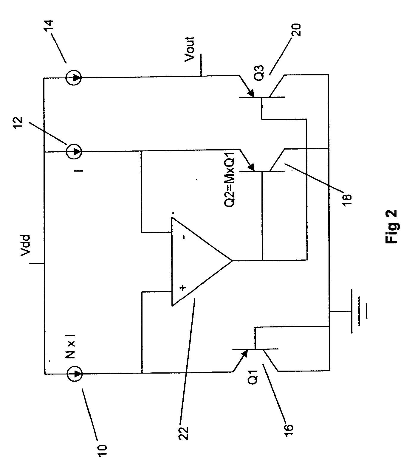 Low noise resistorless band gap reference