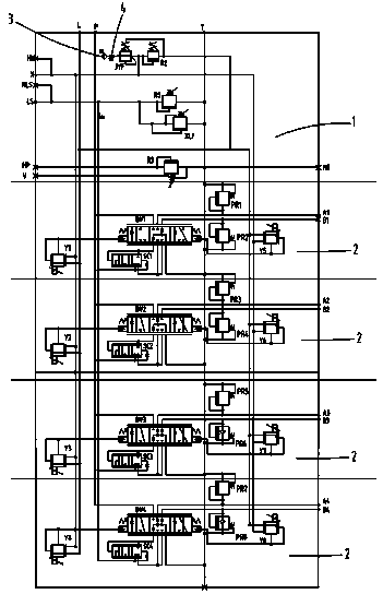 Integrated electro-hydraulic proportional hydraulic valve bank