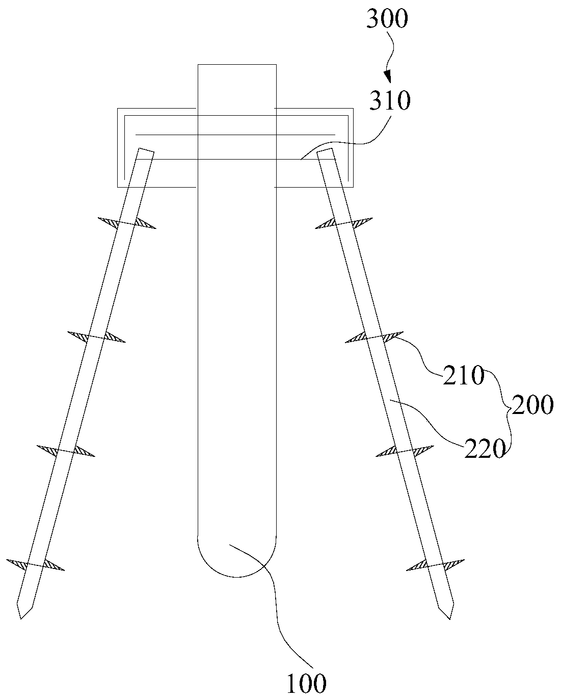 Foundation pile reinforcing method and electric transmission line pile