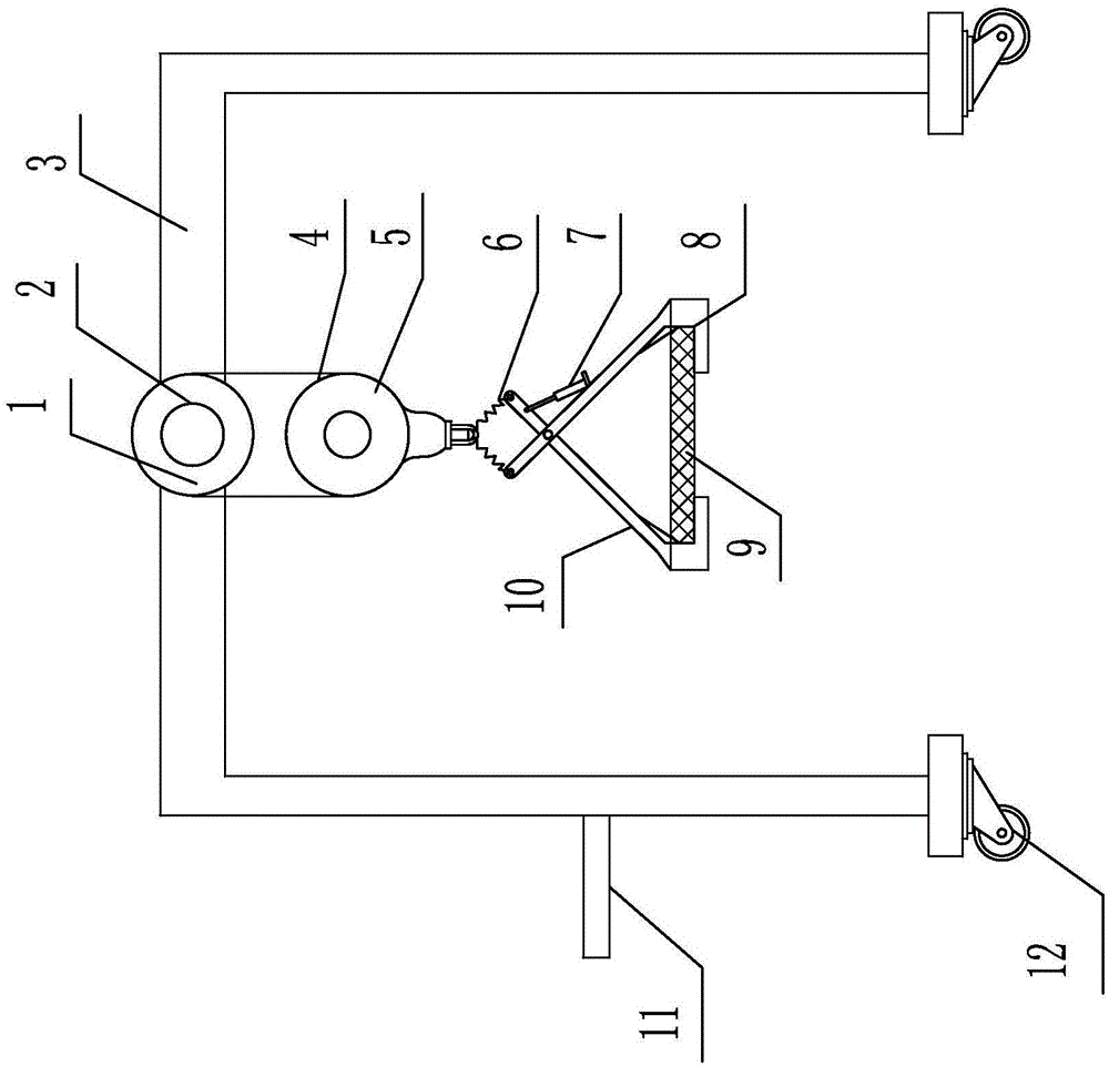 Mobile sponge shear type carrying device