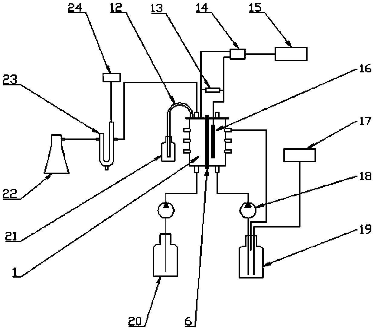 Carbon nanotube carrier type microbial electrochemical device for continuously treating sewage and generating power