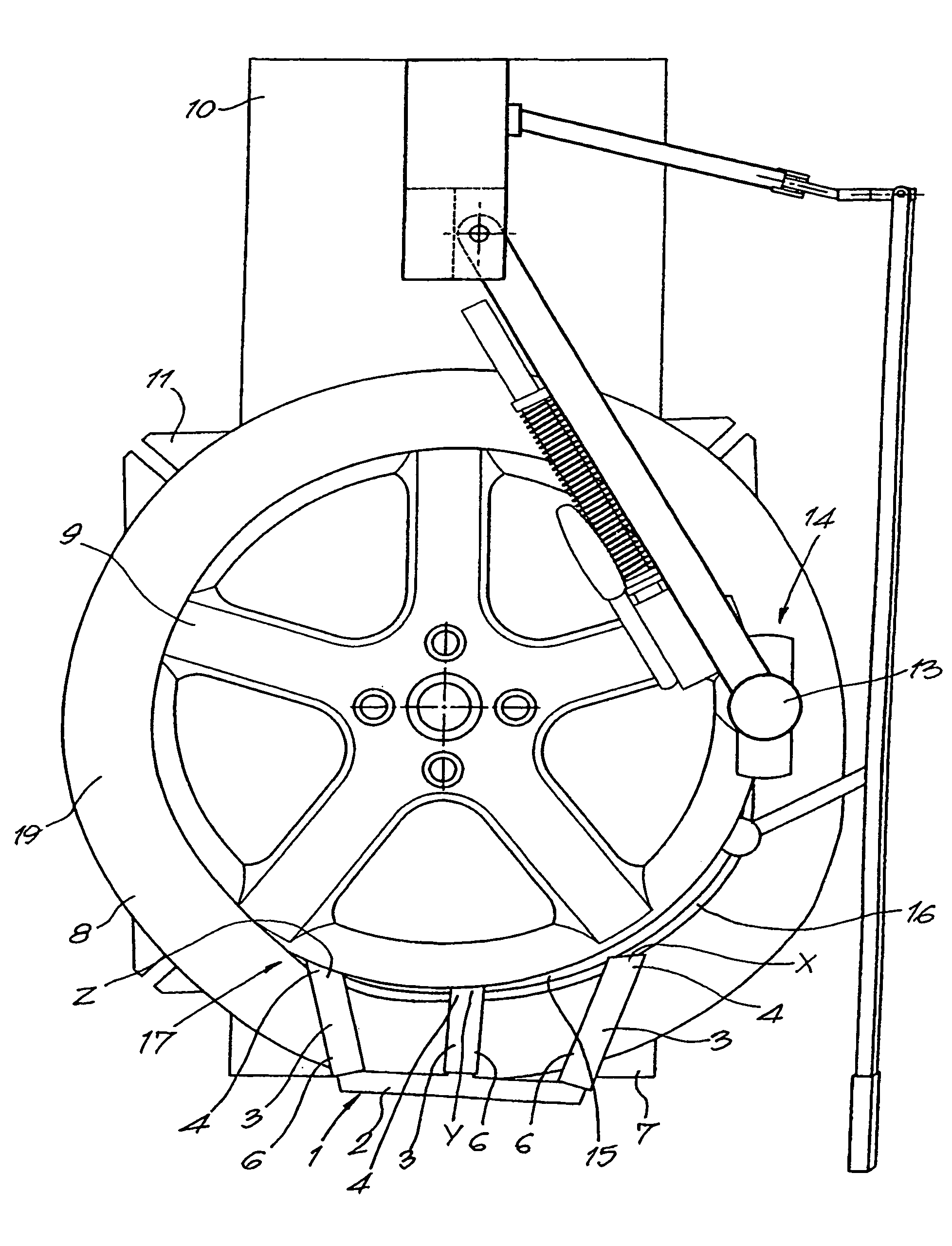 Auxiliary tool for putting a tire on a rim