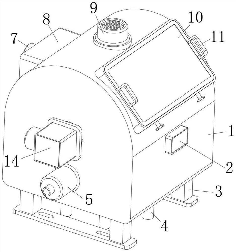 A high-pressure water rust removal device for the inner and outer walls of metal elbows