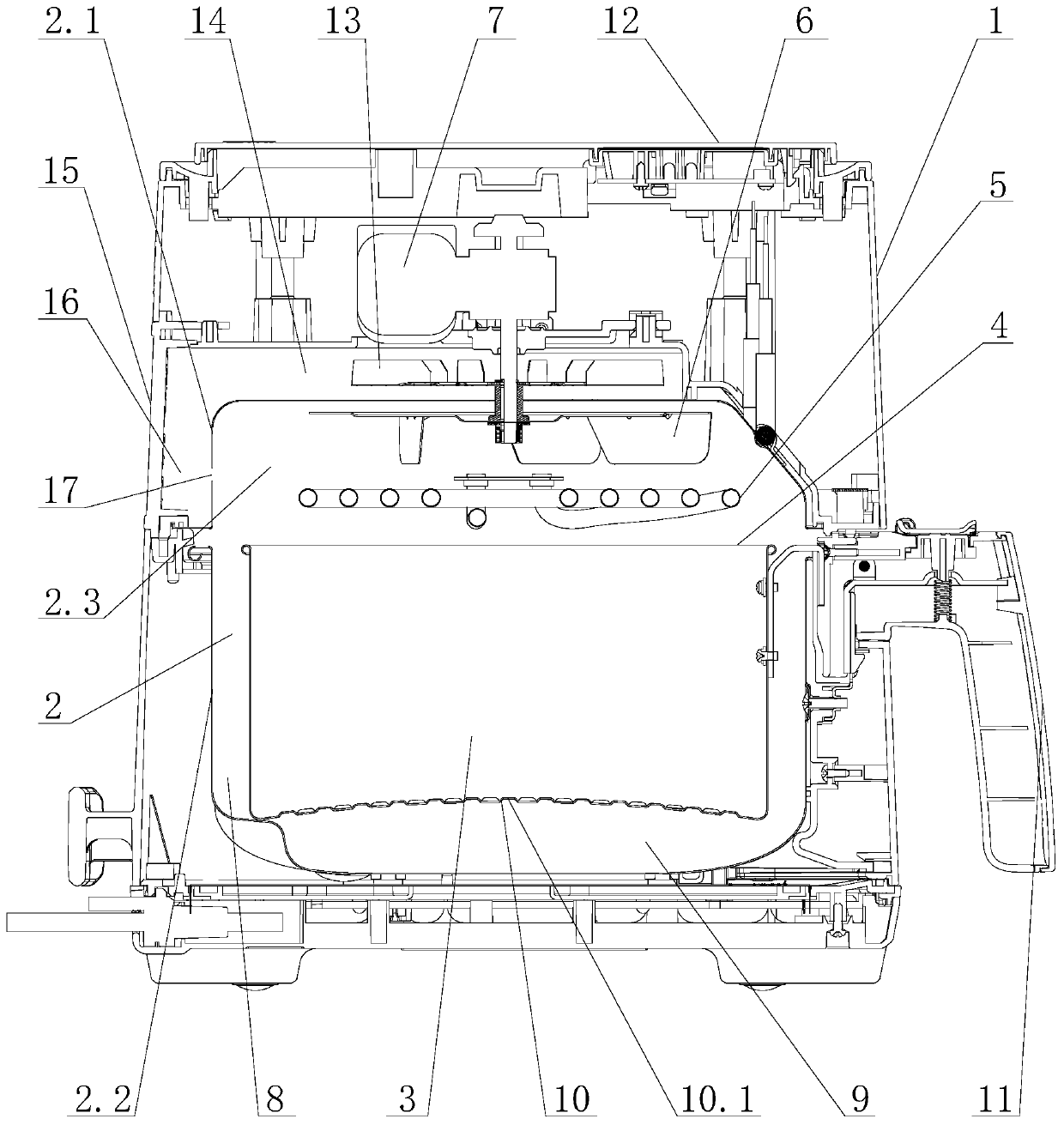 Cooking electric appliance with hot air circulating channel