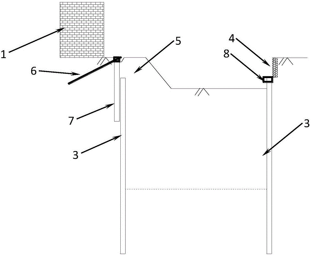 Metro station foundation pit construction method for controlling deformation of neighboring buildings