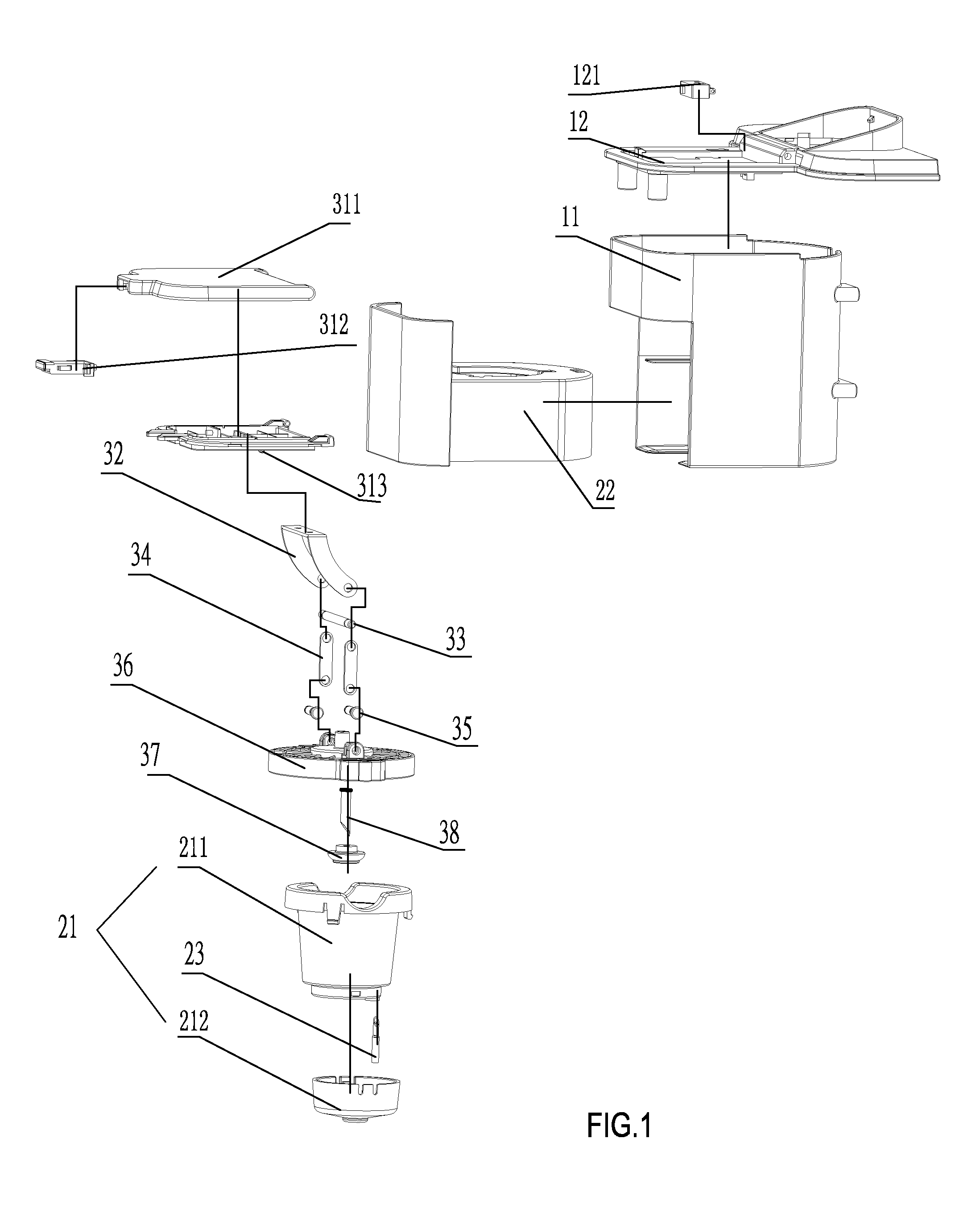 Extracting mechanism for coffee capsule