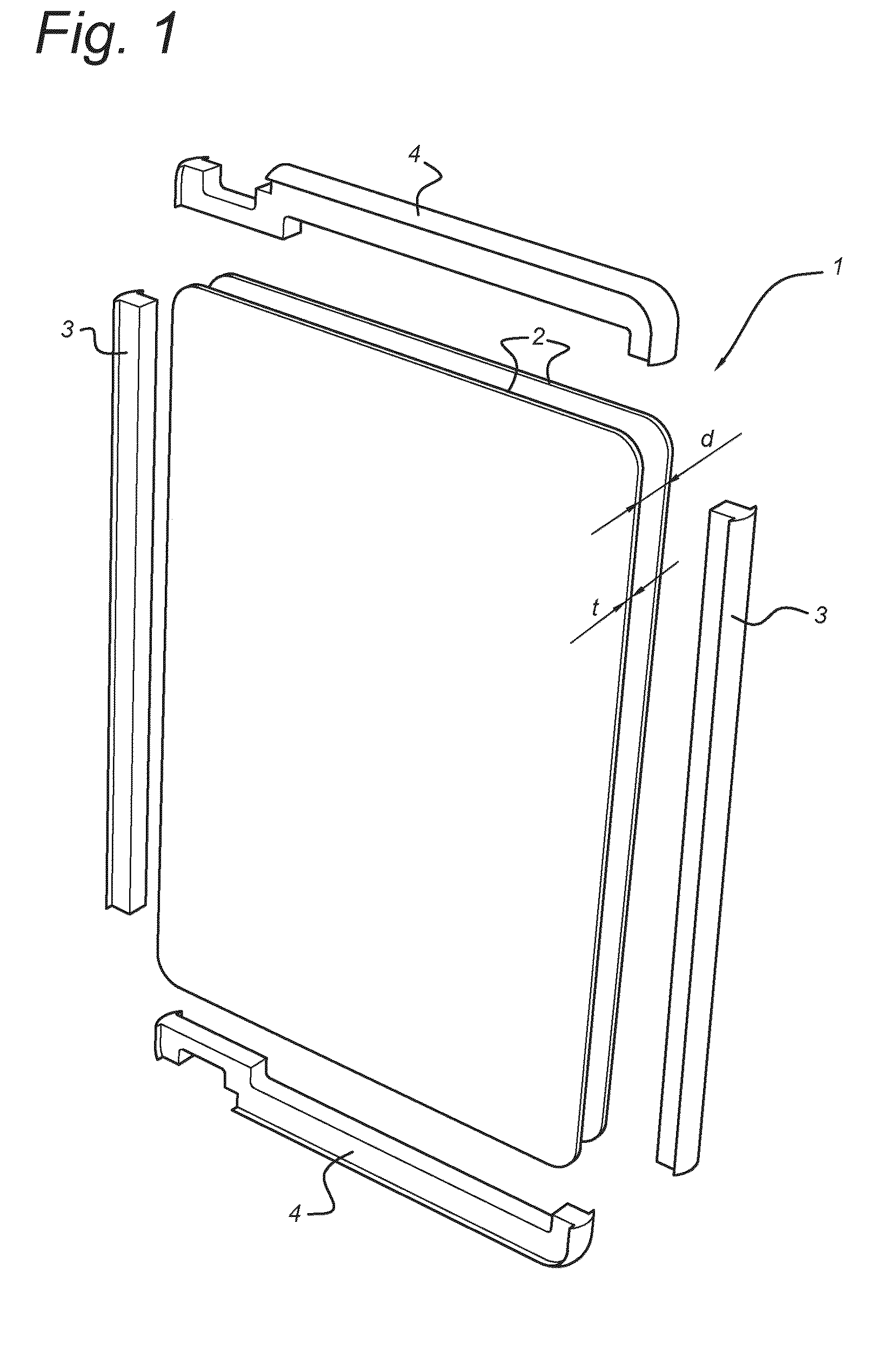 Double-walled acrylic door for refrigerated cabinets