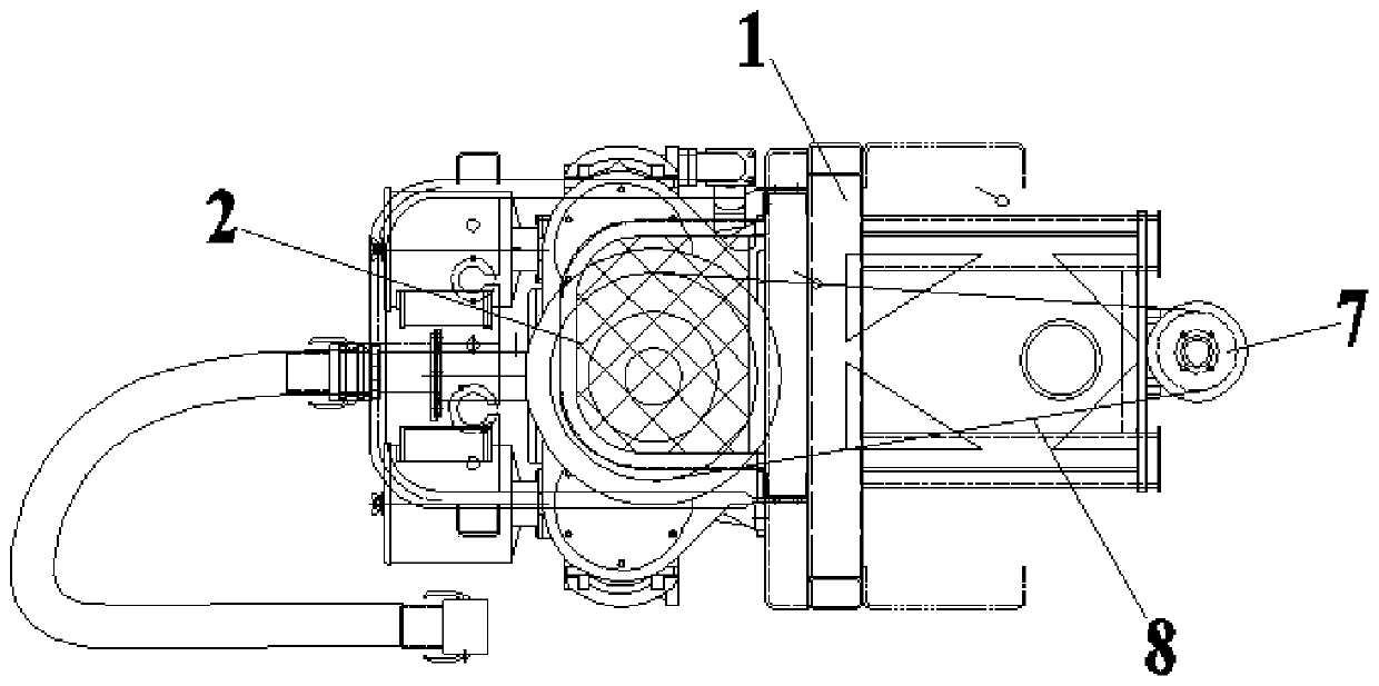 Power-taking power system mounting structure in tractor