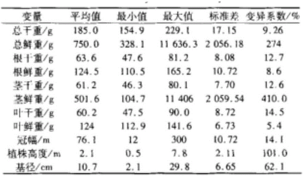 Research method of biomass distribution characteristics of emblic leafflower fruit bushwood ecosystem