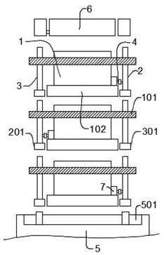 Liquid-sealed controlled-atmosphere storage tank and method based on combination of monomer structures