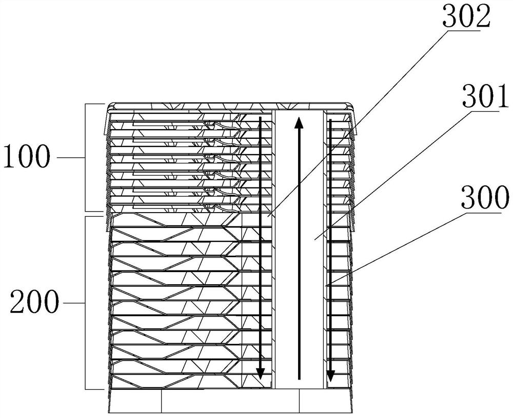 Plate heat exchanger with water storage tank