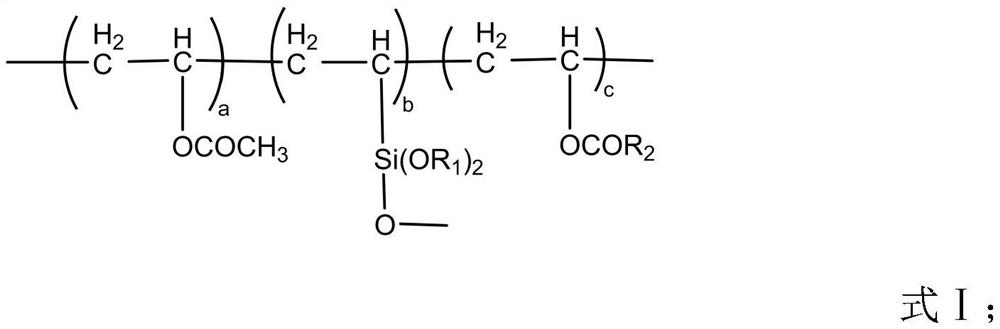 Organic silicon modified vinyl acetate ternary composition and preparation method thereof