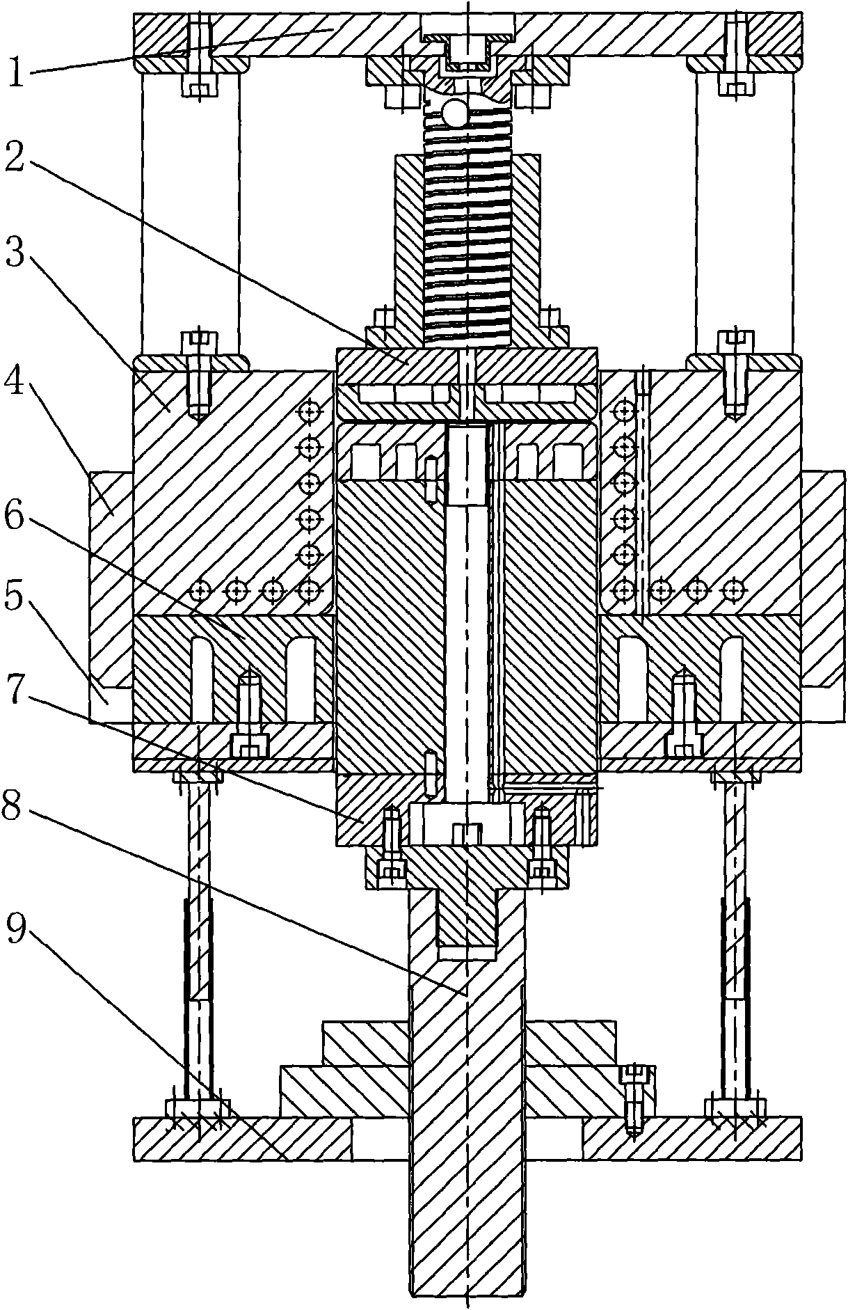 Hot stamping die for automobile parts