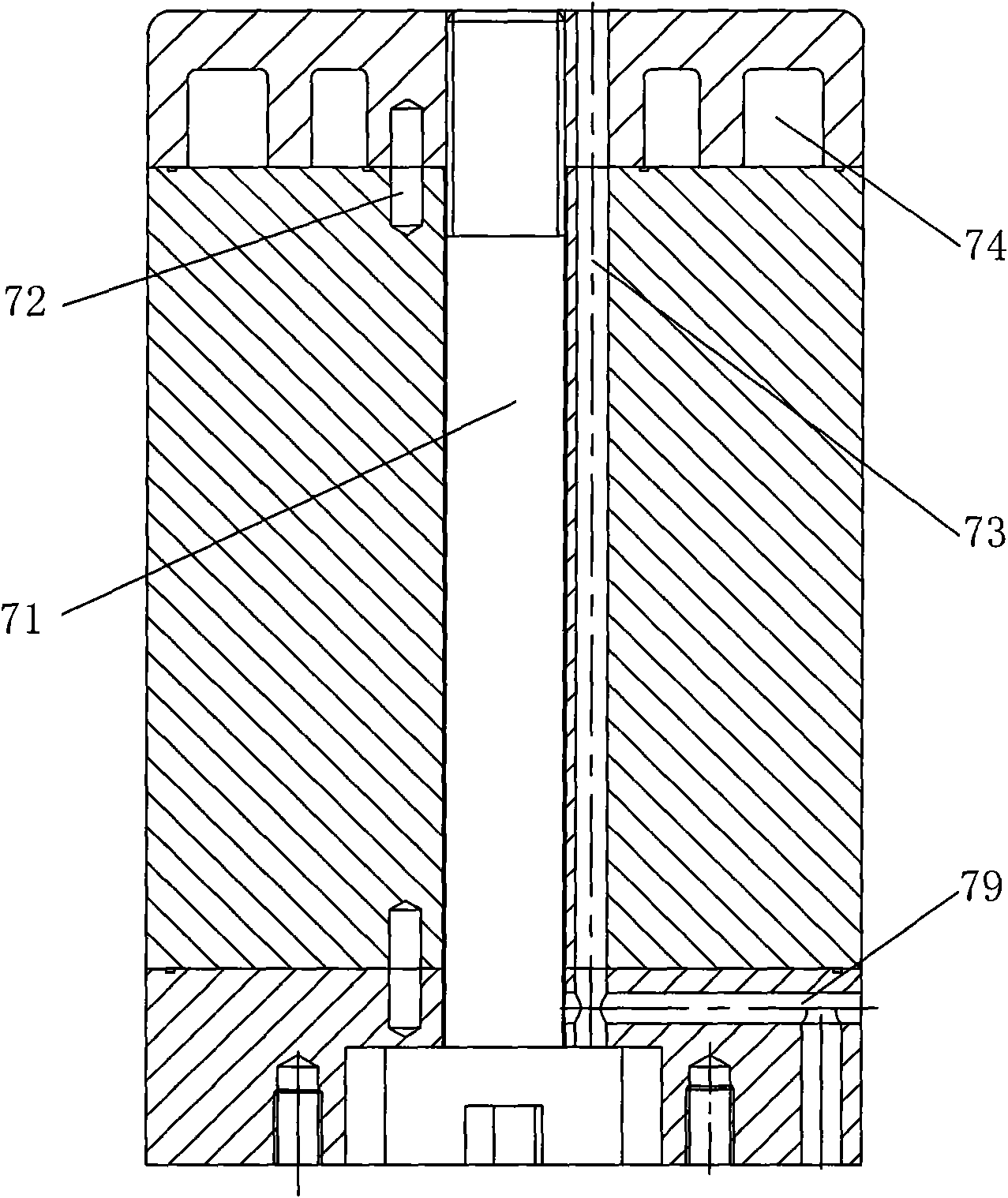 Hot stamping die for automobile parts