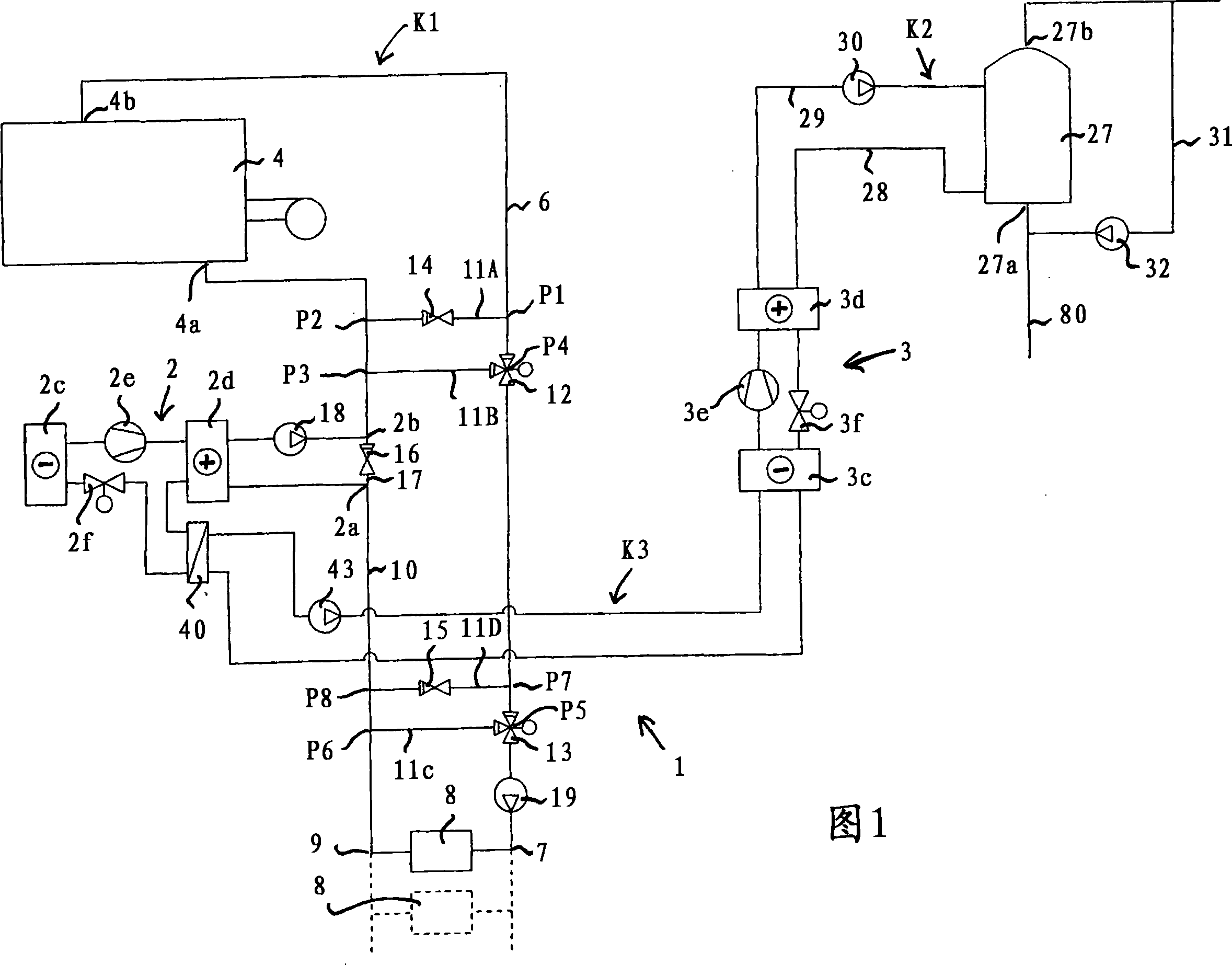 Heating installation and heating method